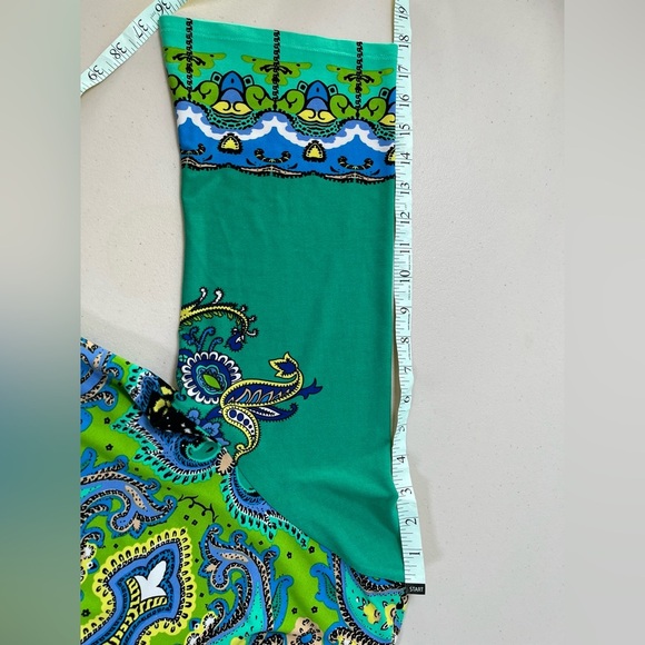 Ronnie Nicole Elegant Paisley Print Green Dress. Size 16 - Picture 12 of 14